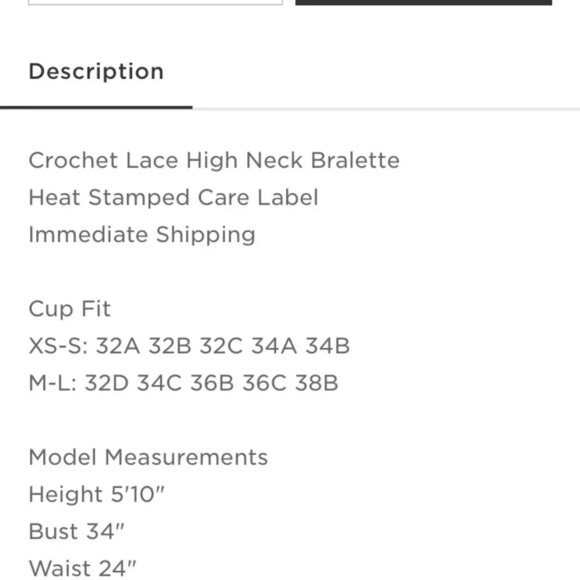 NWT Crochet High Neck Bralette sizes S-L - Picture 5 of 5